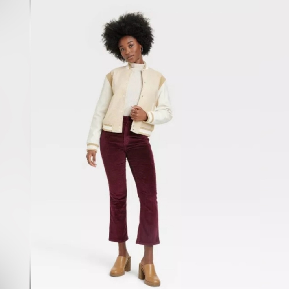 High Rise Ankle Bootcut Corduroy Pants